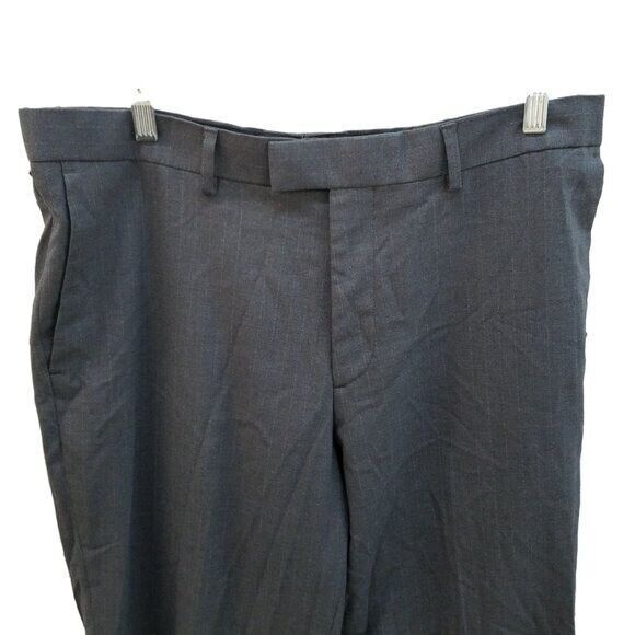 Banana Republic Mens Size 33x32 Gray Striped Dress Pants - Picture 2 of 9